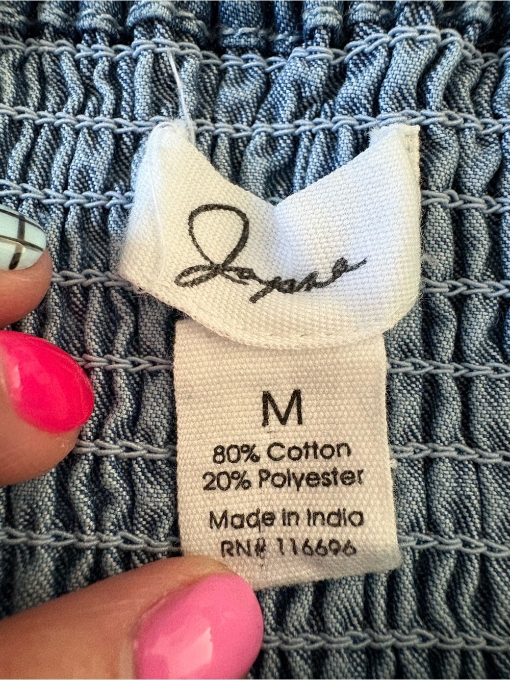 Japna Sleeveless Light Blue Denim Mini Dress Ruffle Straps Pockets Smocking - Picture 3 of 16